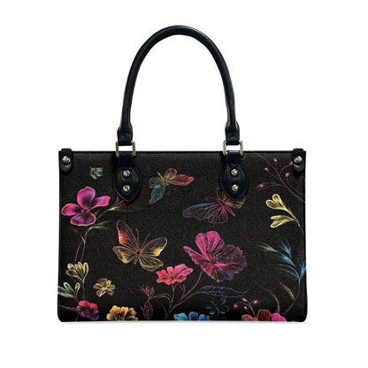 Ladies PU handbag With Colorful Batterflies, Women's Shoulder Bag, Everyday handbag, Ladies Work Bag, Elegant Handbag, Versatile Bag