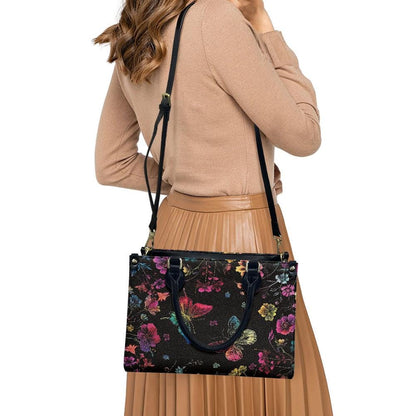 Ladies PU handbag With Colourful Butterflies, PU Handbag, Women's Shoulder Bag, Shoulder Bag, Ladies Work Bag, Elegant Handbag,Versatile Bag