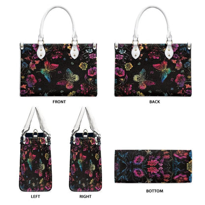 Ladies PU handbag With Colourful Butterflies, PU Handbag, Women's Shoulder Bag, Shoulder Bag, Ladies Work Bag, Elegant Handbag,Versatile Bag