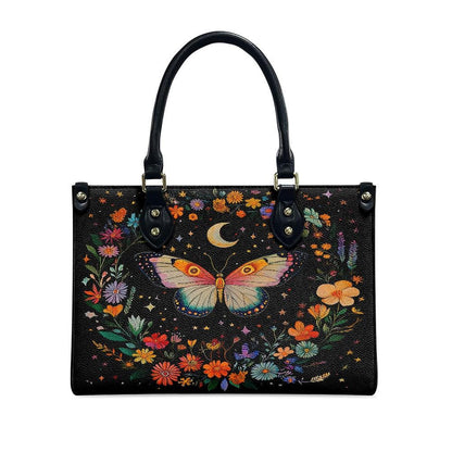 Ladies PU handbag With Colorful Butterfly and Flowers, Women's Shoulder Bag, Everyday Handbag, Ladies Work Bag,Elegant Handbag,Versatile Bag
