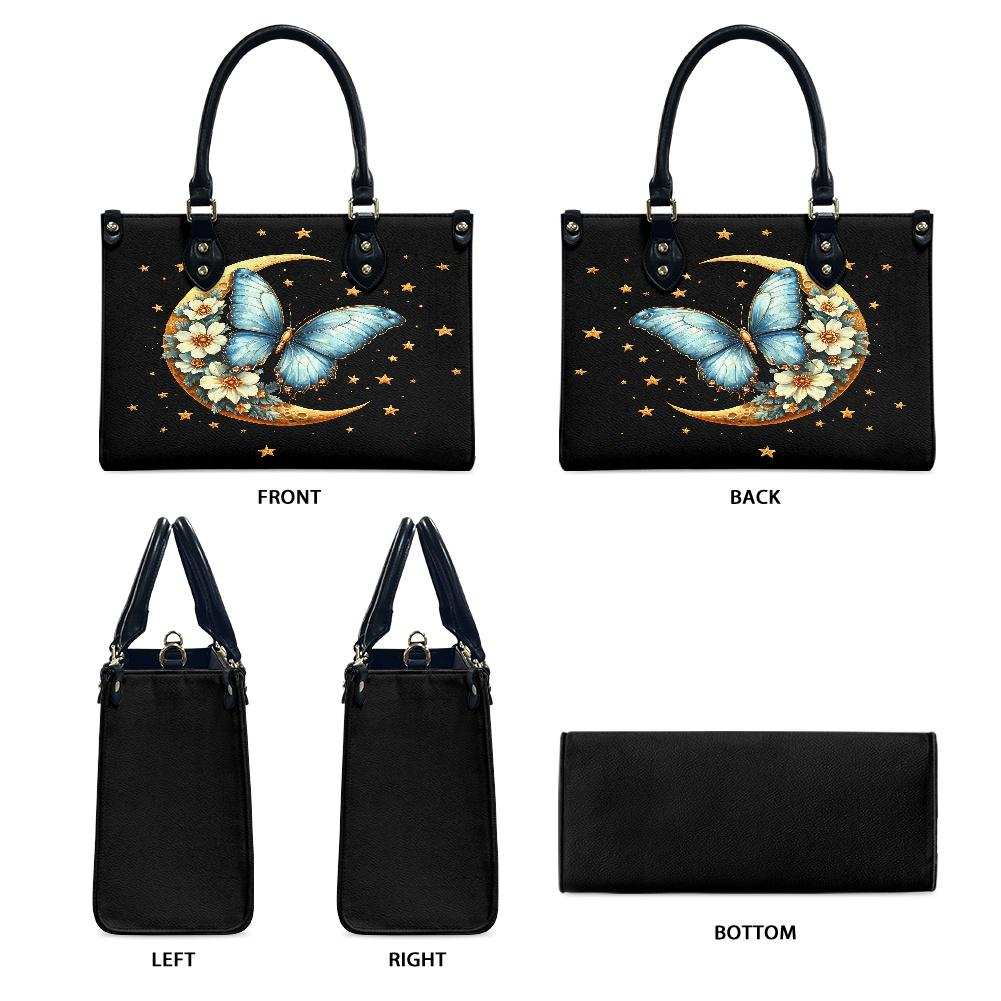 Ladies PU handbag With a Blue Butterfly, Women's Shoulder Bag, Everyday handbag, Ladies Work Bag, Elegant Handbag, Versatile Bag