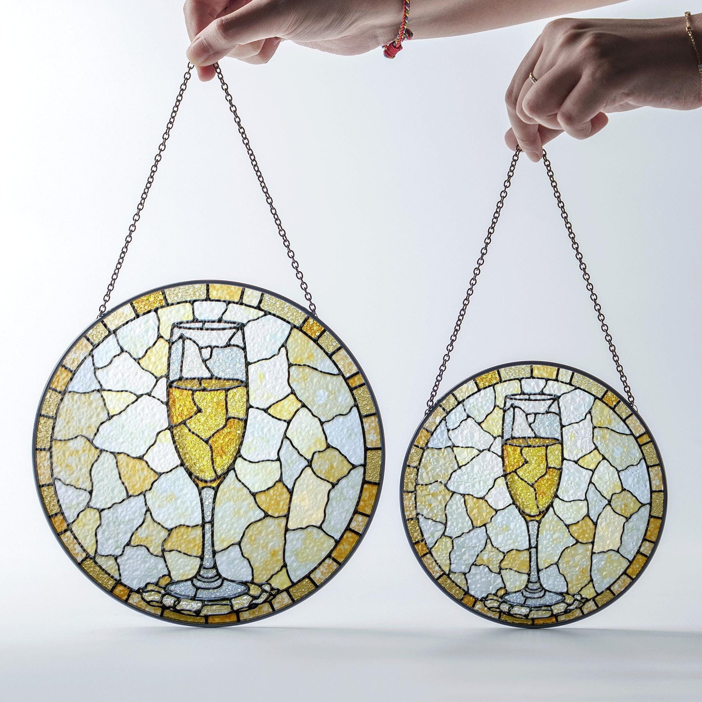 Champagne Glass Stained Glass Suncatcher Sun Catcher Gift for Wine Lovers Home Decor