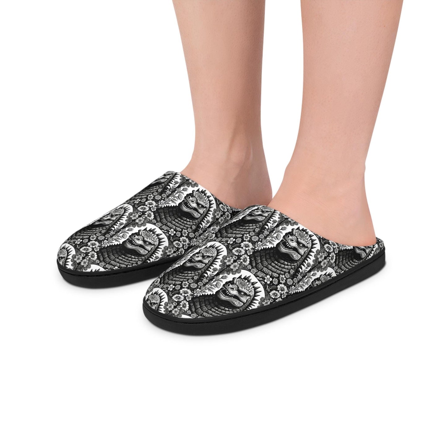 Godzilla Inspired Day of the Dead Art Sleepwear, Gift for Him, Birthday & Christmas Gift, Indoor Shoes