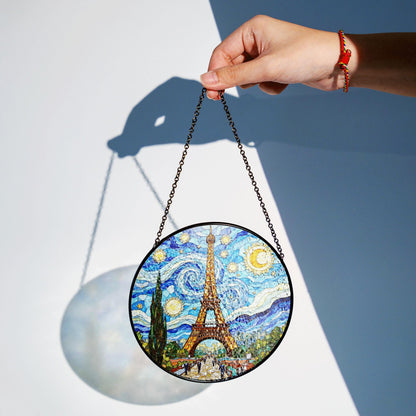 Eiffel Tower Stained Glass Suncatcher Sun Catcher Home Decor Gift for Her