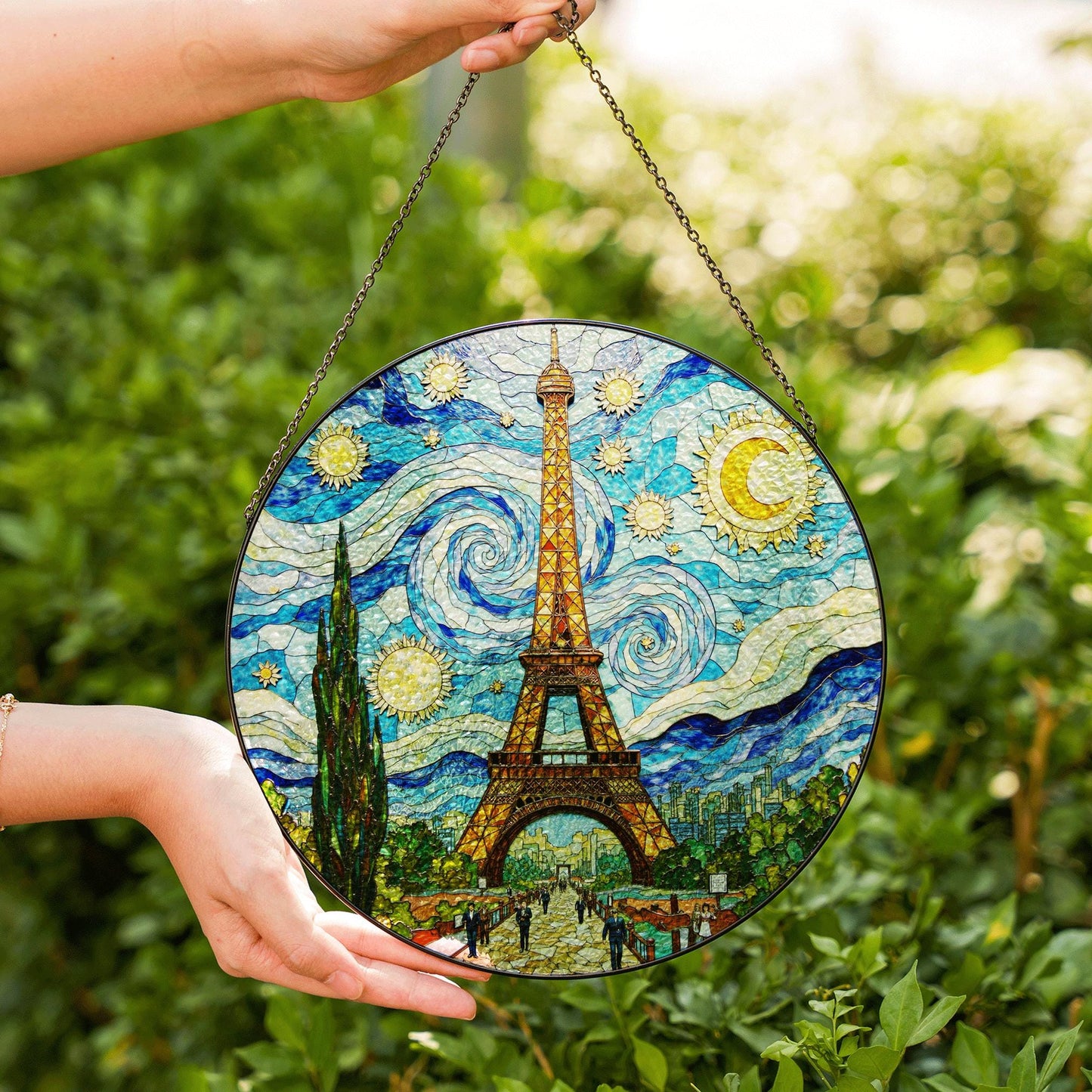 Eiffel Tower Stained Glass Suncatcher Sun Catcher Home Decor Gift for Her