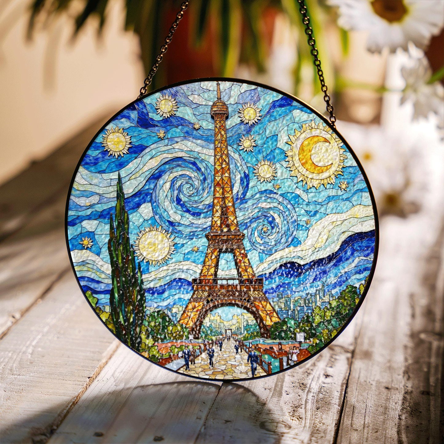 Eiffel Tower Stained Glass Suncatcher Sun Catcher Home Decor Gift for Her