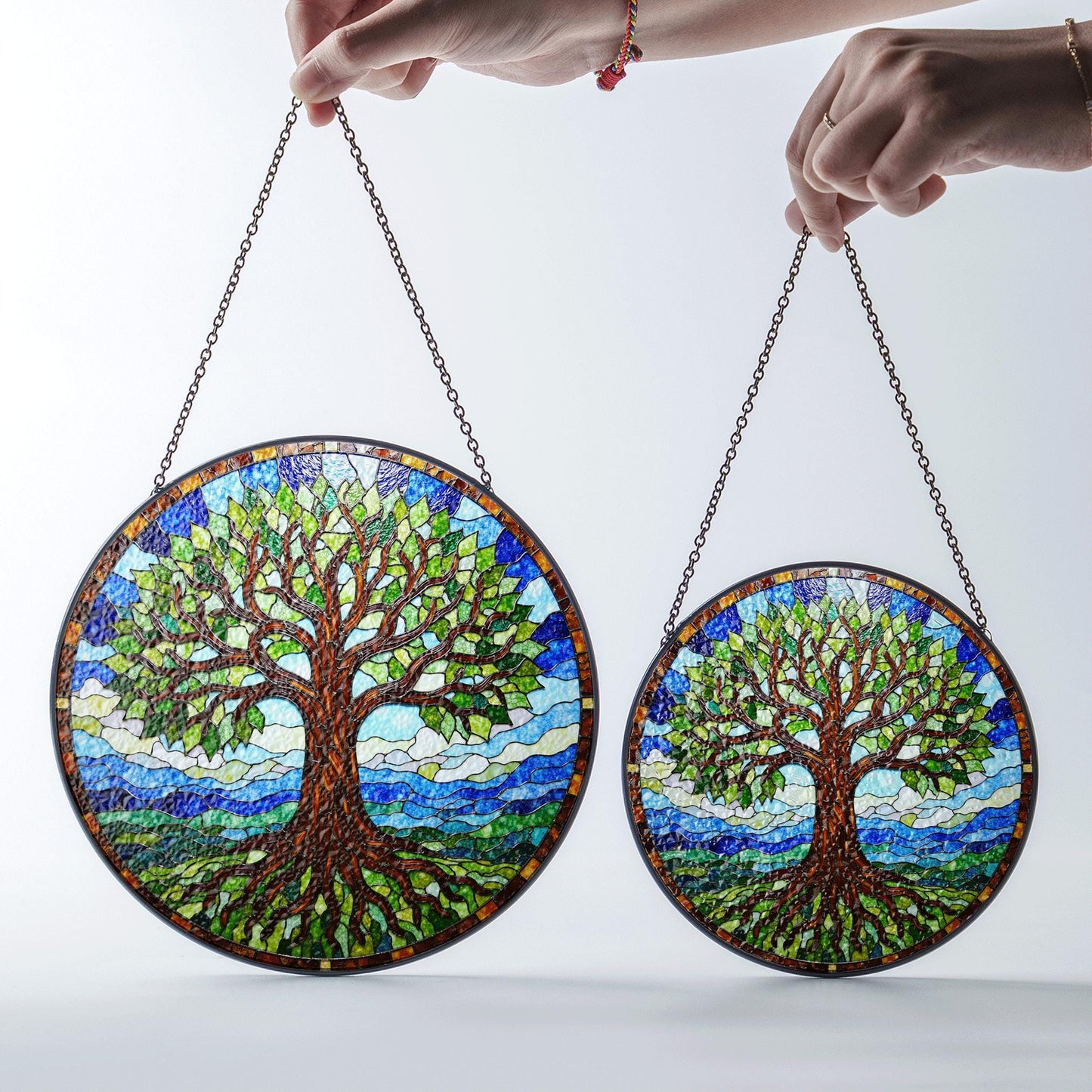 Stained Glass Tree Suncatcher Decorative Window Hanging Gift for Nature Lovers and Tree Enthusiasts