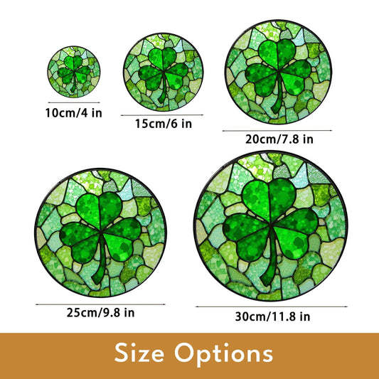 Green Four Leaf Clover Stained Glass Suncatcher Window Decoration Unique Gift for St Patrick's Day