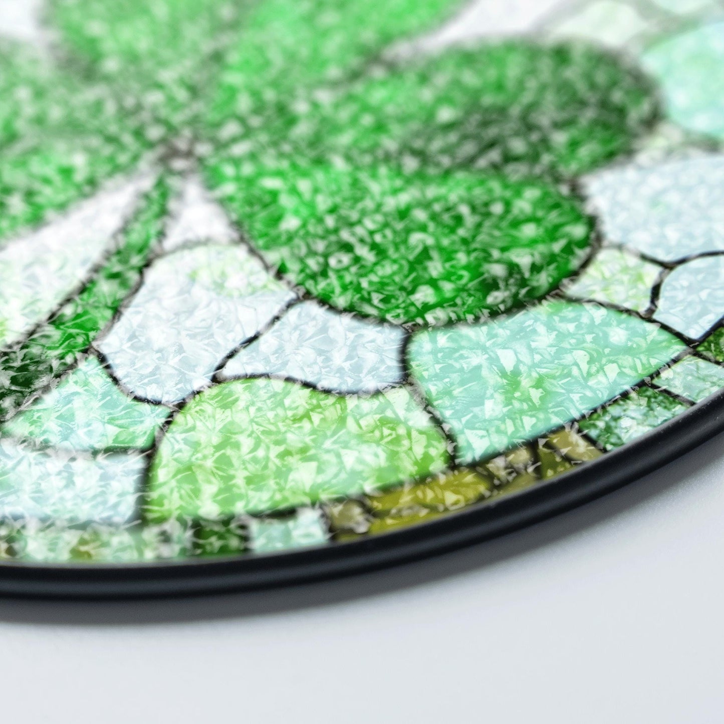 Green Four Leaf Clover Stained Glass Suncatcher Lucky Gift for St Patrick's Day Home Decoration