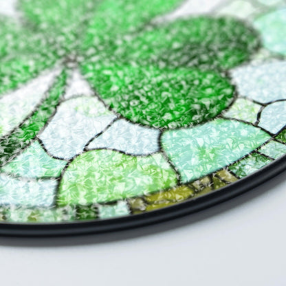 Green Four Leaf Clover Stained Glass Suncatcher Lucky Gift for St Patrick's Day Home Decoration