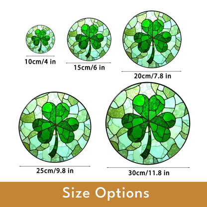 Shamrock Stained Glass Suncatcher Green Glass Window Decoration Gift for St. Patrick's Day