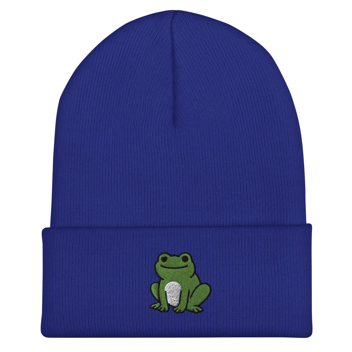 Frog Beanie, Handmade Cuffed Knit Unisex, Goblincore Slouchy Adult Winter Hat Cap Gift, Kawaii