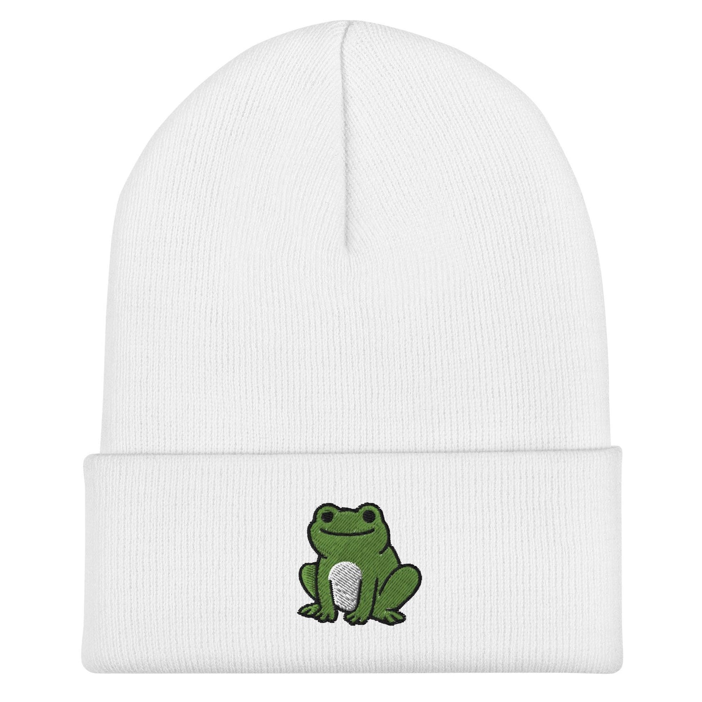 Frog Beanie, Handmade Cuffed Knit Unisex, Goblincore Slouchy Adult Winter Hat Cap Gift, Kawaii