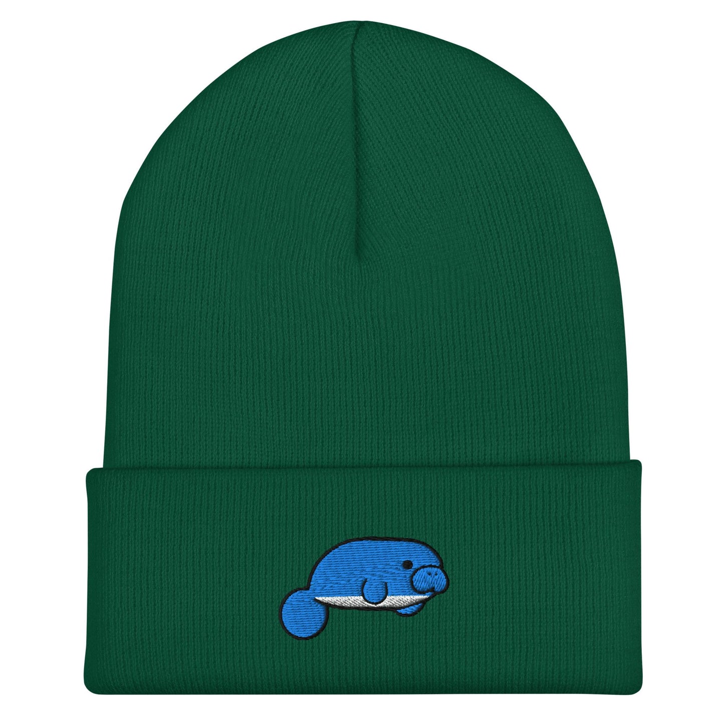 Manatee Beanie, Handmade Cuffed Knit Unisex Slouchy Adult Winter Hat Cap Gift, Kawaii