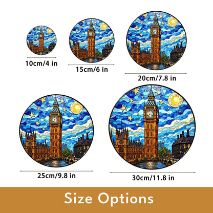 Big Ben Stained Glass Suncatcher Starry Night London Skyline Gift for Her