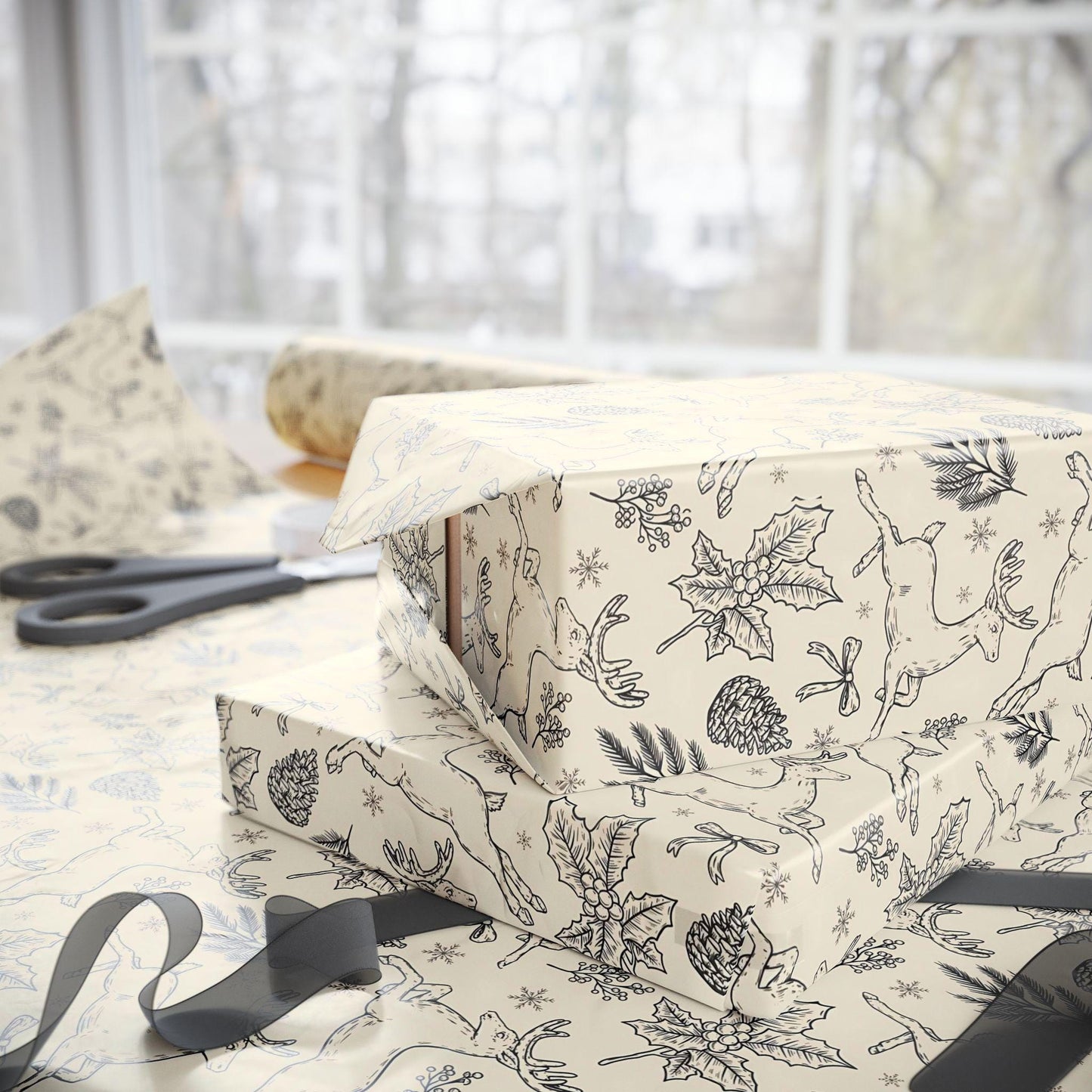 Christmas Drawing Gift Wrapping Papers - Holiday Gift Wrap