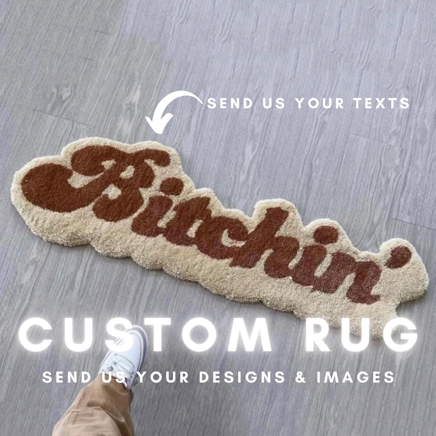 Custom Name Tag Tufted Rugs Design • Name Text Tufting Rug • Personalized Characters Tuft Rug Carpet • Gift For Her • Baby Name Rug • Couple