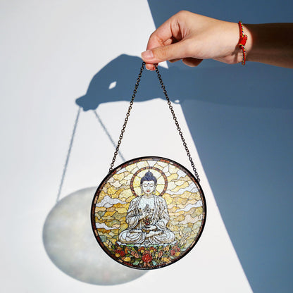 Buddha Stained Glass Suncatcher Sun Catcher Gift for Meditation Lovers