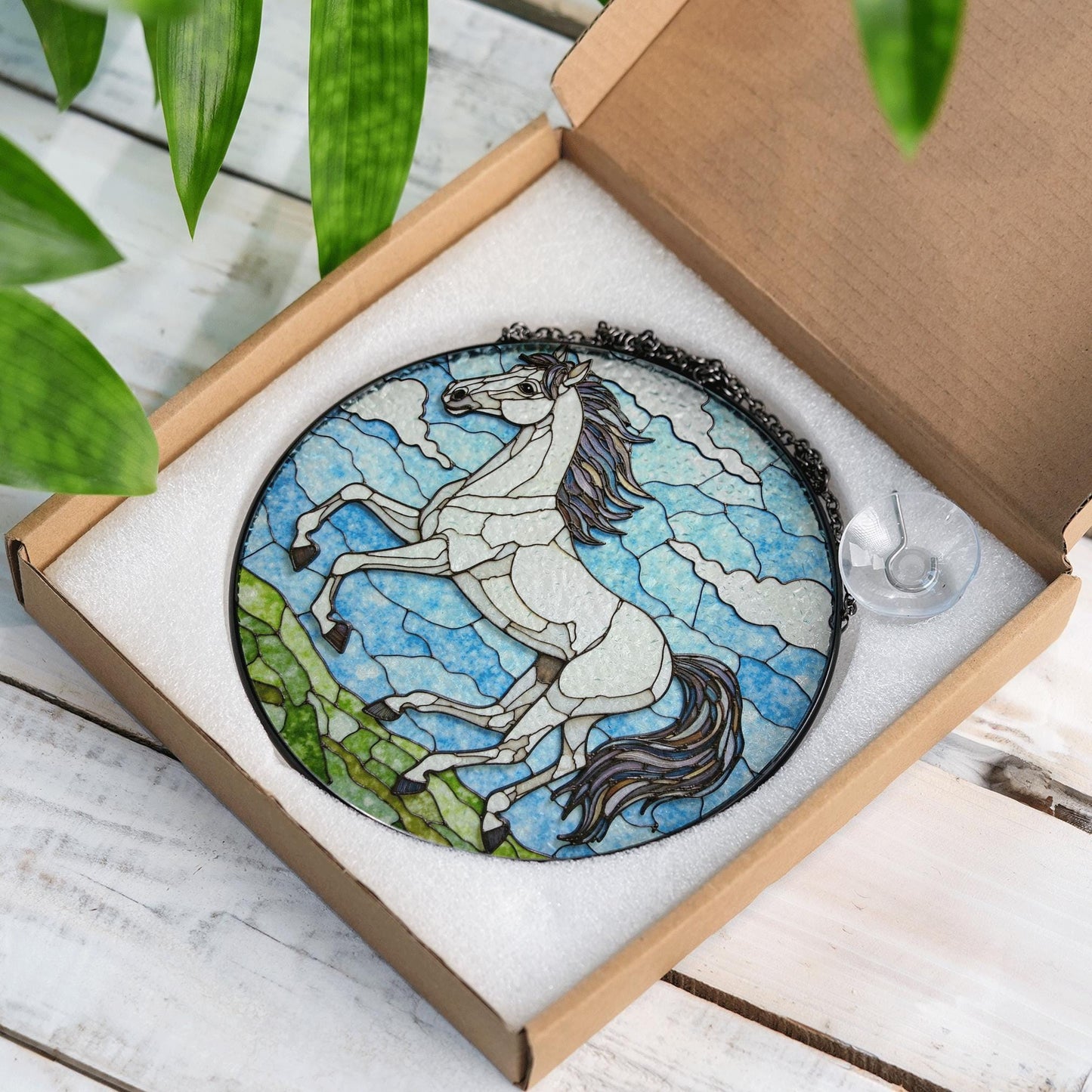 Horse Stained Glass Suncatcher Window Hanging Decoration Gift for Horse Lovers