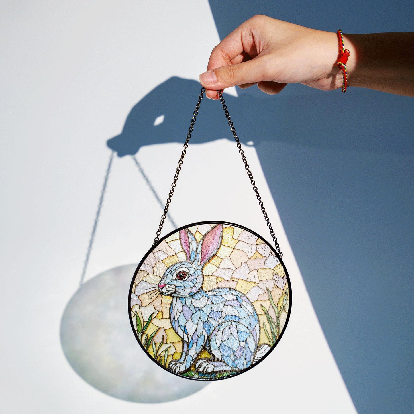 Stained Glass Rabbit Suncatcher Unique Window Decor Gift for Animal Lovers
