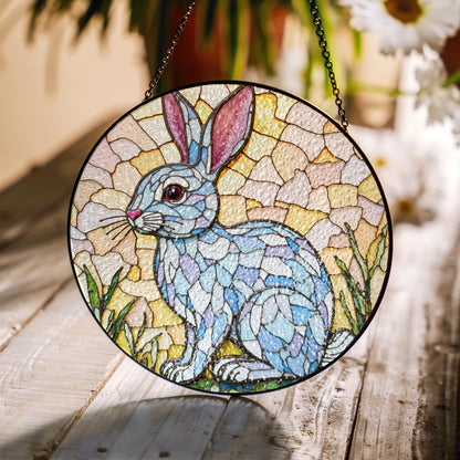 Stained Glass Rabbit Suncatcher Unique Window Decor Gift for Animal Lovers