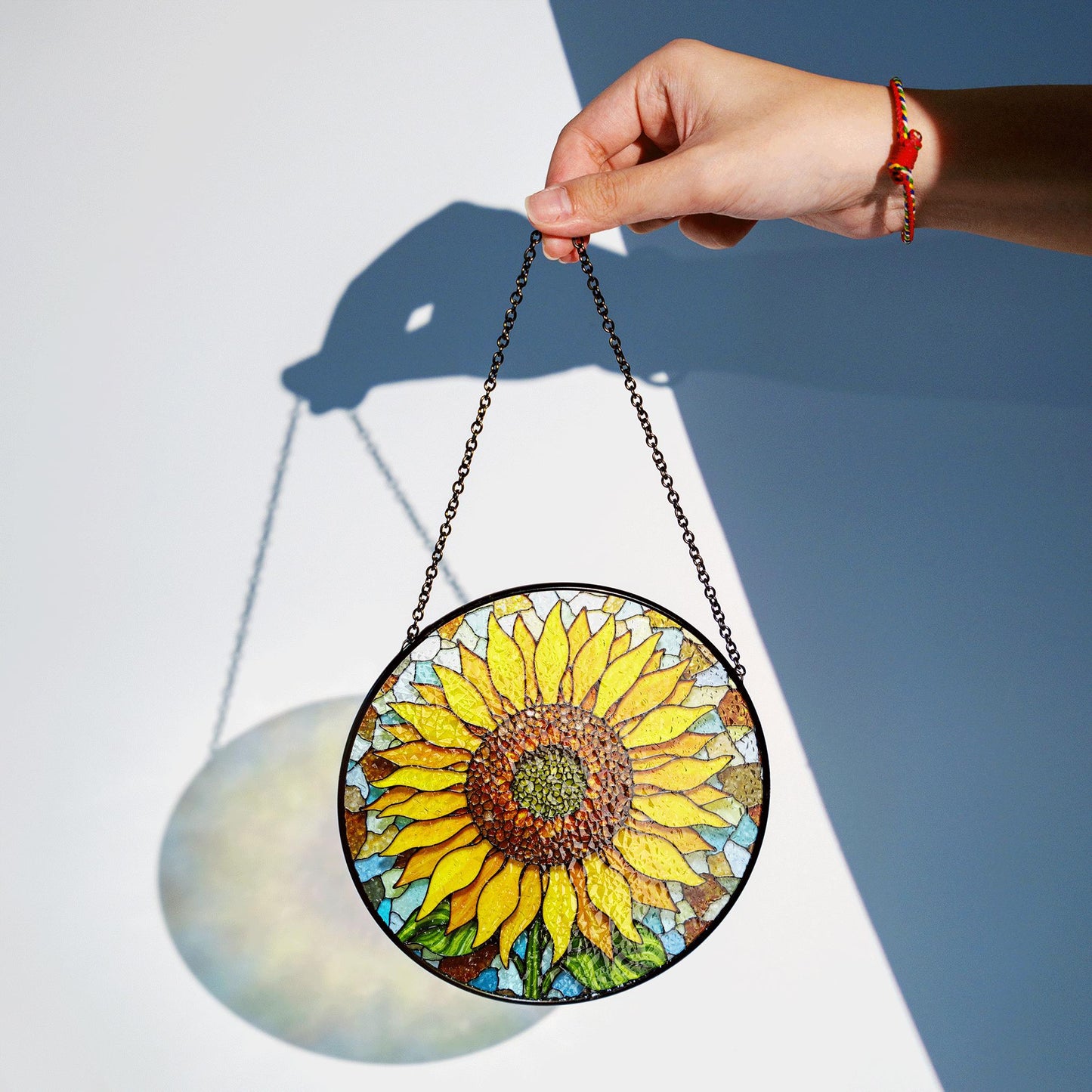 Sunflower Stained Glass Suncatcher Handcrafted Gift for Mom Unique Home Decor