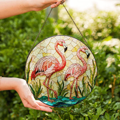 Flamingo Stained Glass Suncatcher Window Decoration Art Gift for Her
