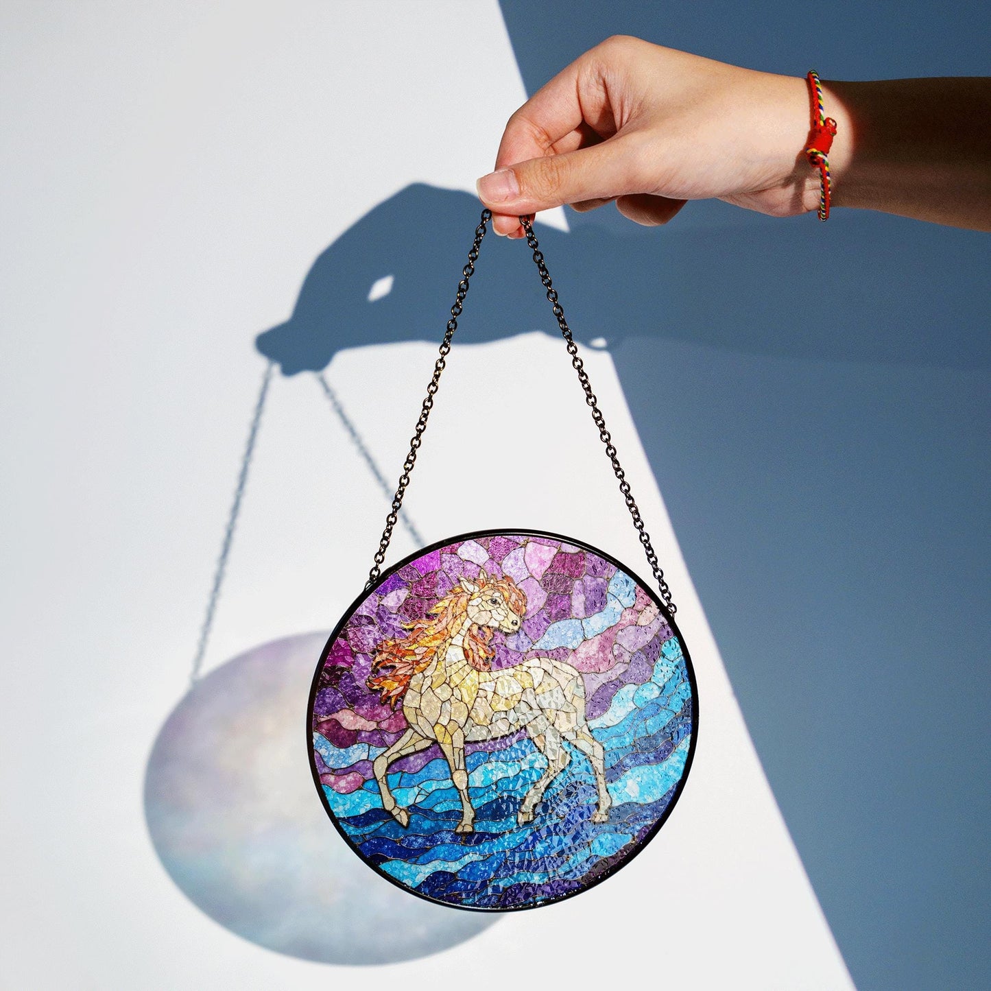 Stained Glass Unicorn Suncatcher Rainbow Decor Gift for Unicorn Lovers