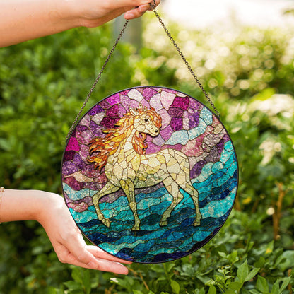 Stained Glass Unicorn Suncatcher Rainbow Decor Gift for Unicorn Lovers