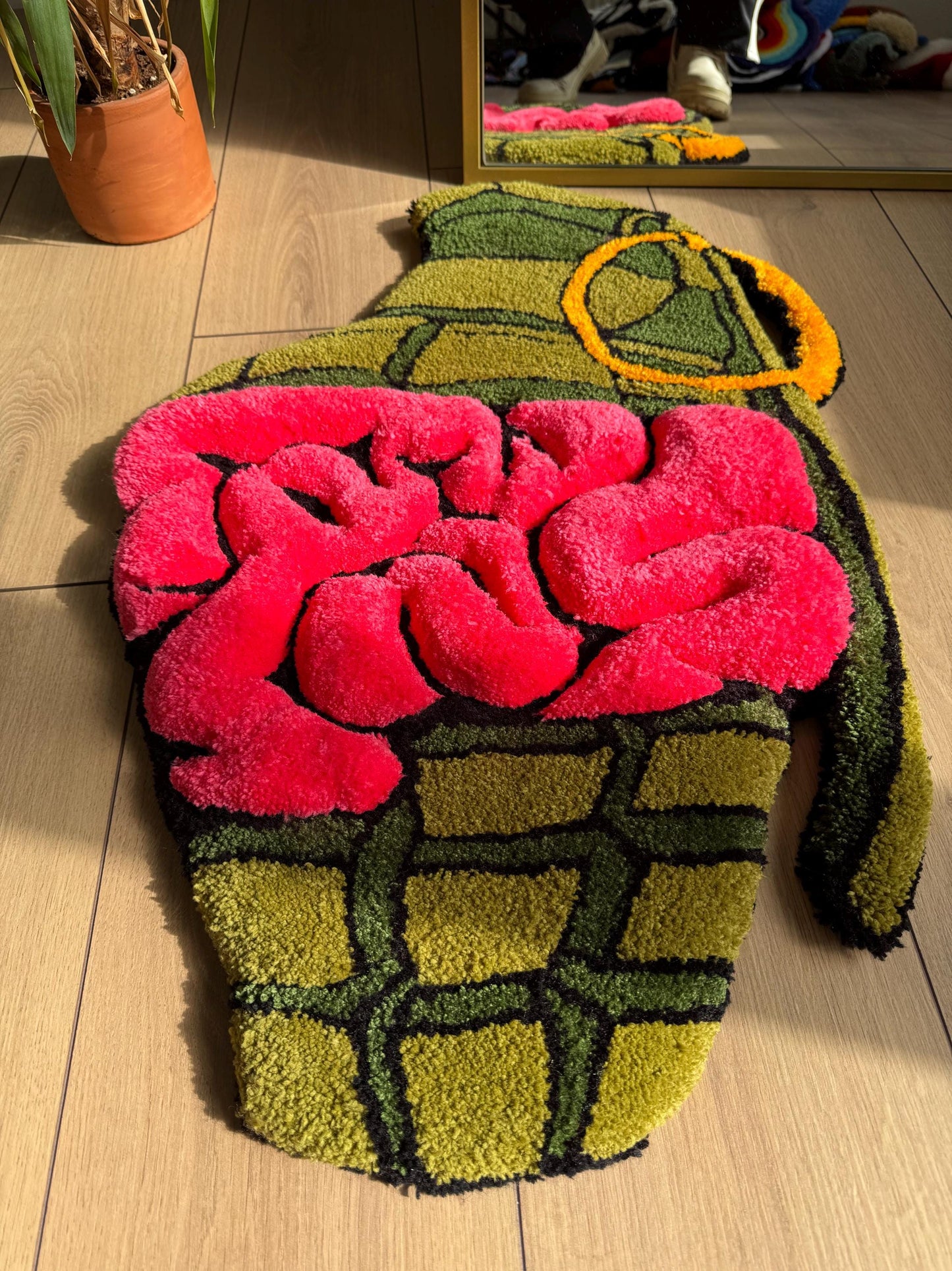 3D Unique Brain Bomb Tufted Rug  Modern Interior Decor