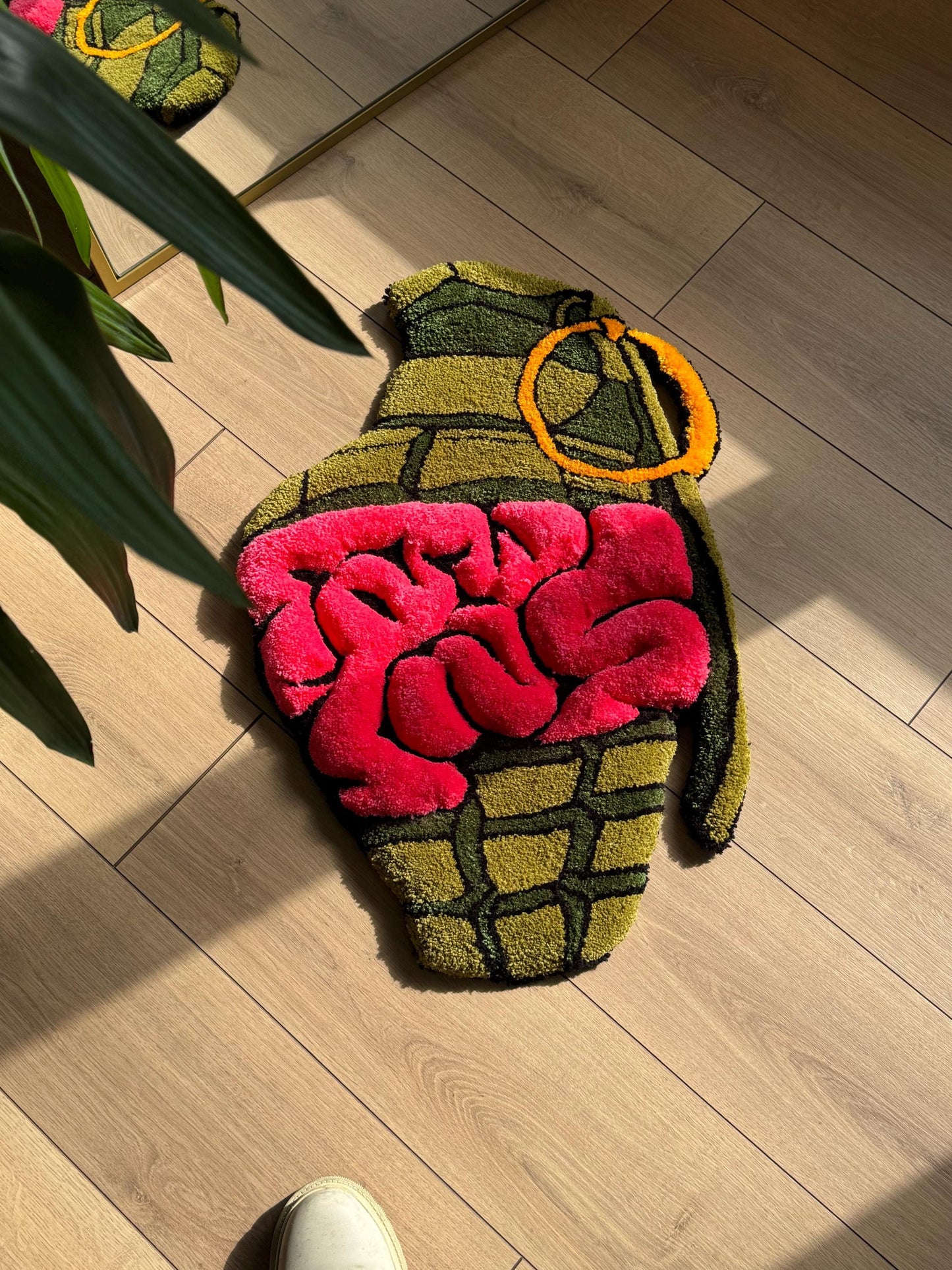 3D Unique Brain Bomb Tufted Rug  Modern Interior Decor