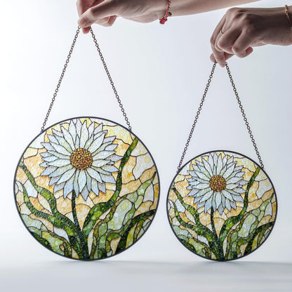 Daisy Stained Glass Suncatcher Window Hanging Gift for Mom Friend