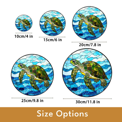 Sea Turtle Stained Glass Suncatcher Ocean Window Hanging Gift for Nature Lovers