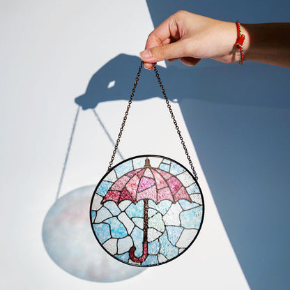 Stained Glass Umbrella Suncatcher Window Hanging Gift for Mom Friend