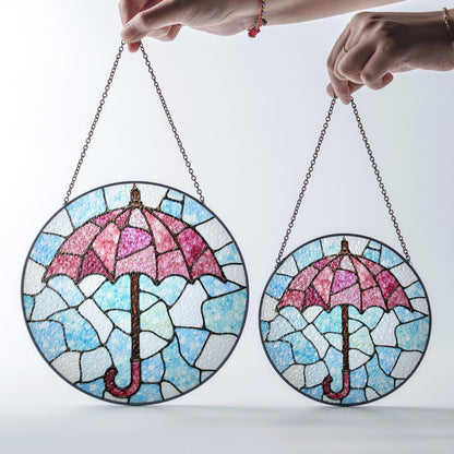 Stained Glass Umbrella Suncatcher Window Hanging Gift for Mom Friend