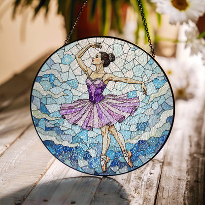 Ballet Dancer Suncatcher Stained Glass Window Decor Gift for Dancers