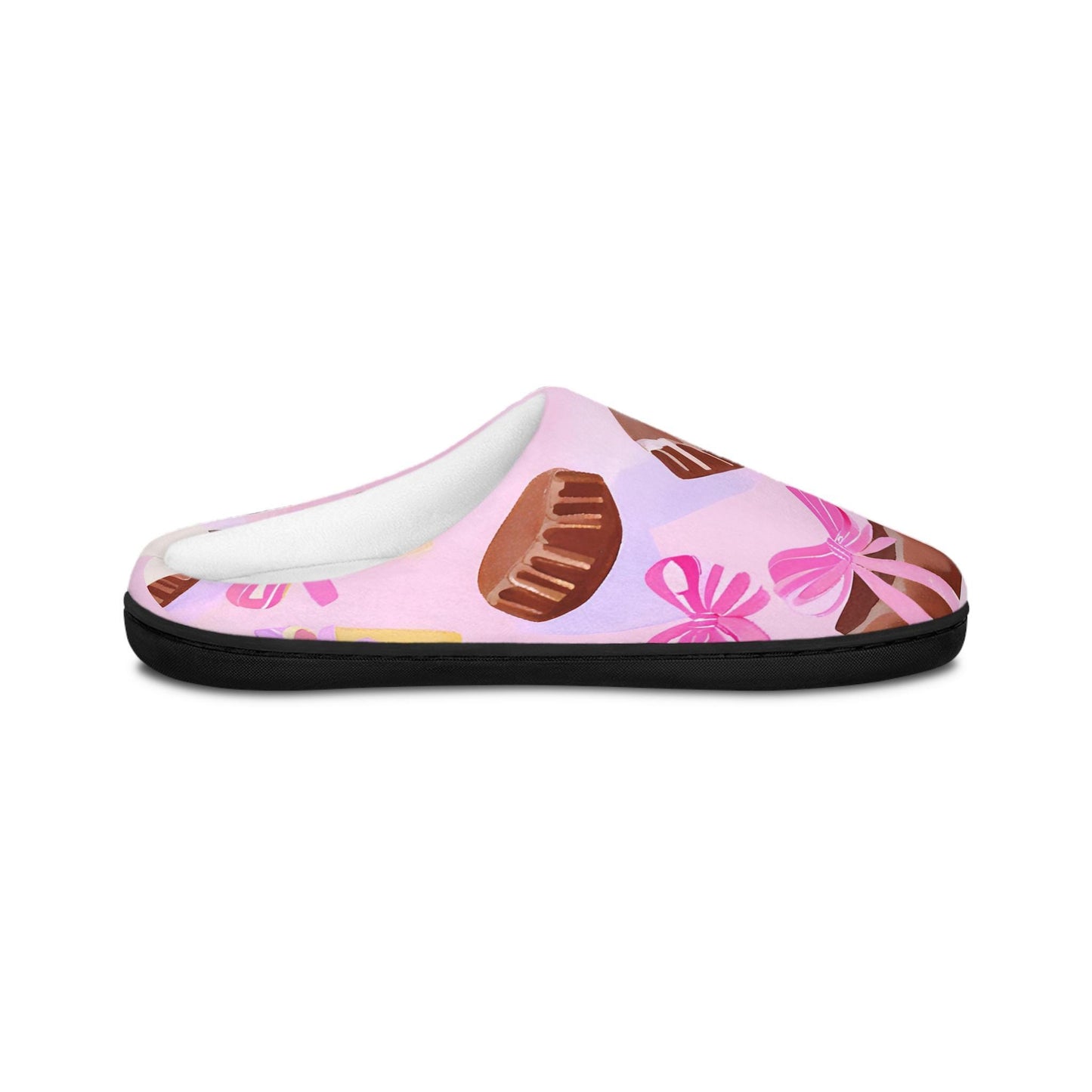 Women's Slipper Gifte SoftPink Women's Indoor Slippers Gold & Brown Gift Boxes Pink Bows Chocolates Comfy House Shoes Slip-On Cozy Slides