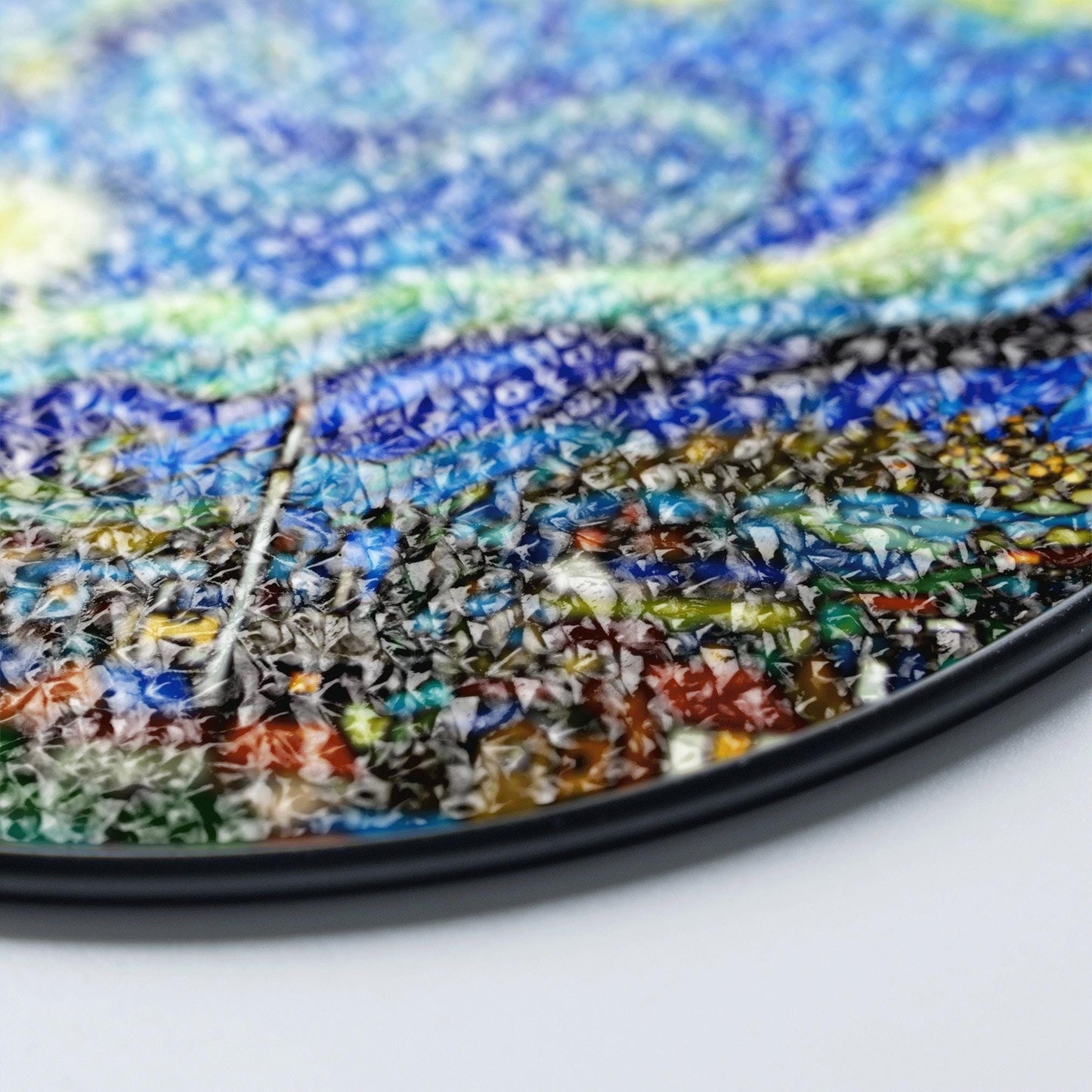 Starry Night Stained Glass Suncatcher Art for Home Window Gift for Art Lovers and Van Gogh Fans