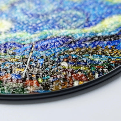 Starry Night Stained Glass Suncatcher Art for Home Window Gift for Art Lovers and Van Gogh Fans
