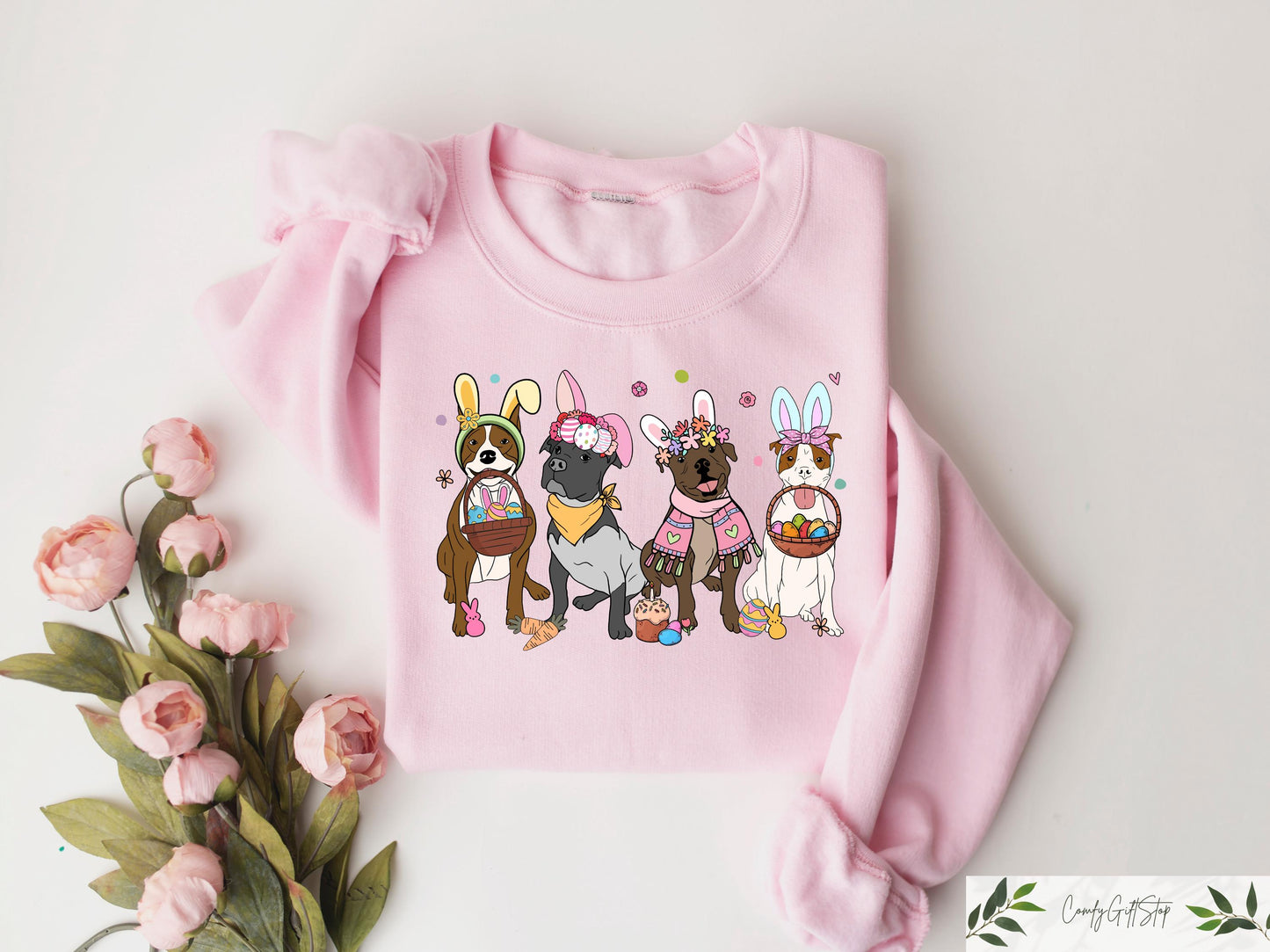Easter Dogs Cup Sweatshirt, Easter Bunny Tee, Dog Lover Sweater, Easter Dogs Gift, Cute Gift for Dog Lover, Dog Mom Shirt, Easter Graphic