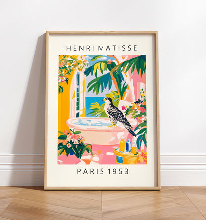 Peregrine Falcon Bathroom Print: Henri Matisse Style Artwork