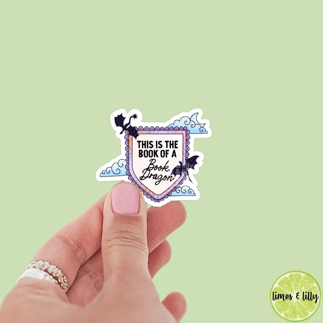 This is the Book of a Book Dragon Shield Vinyl Sticker | Book Inspired | Bookish Stickers | Kindle | Laptop | Decal | Romantasy Book Merch