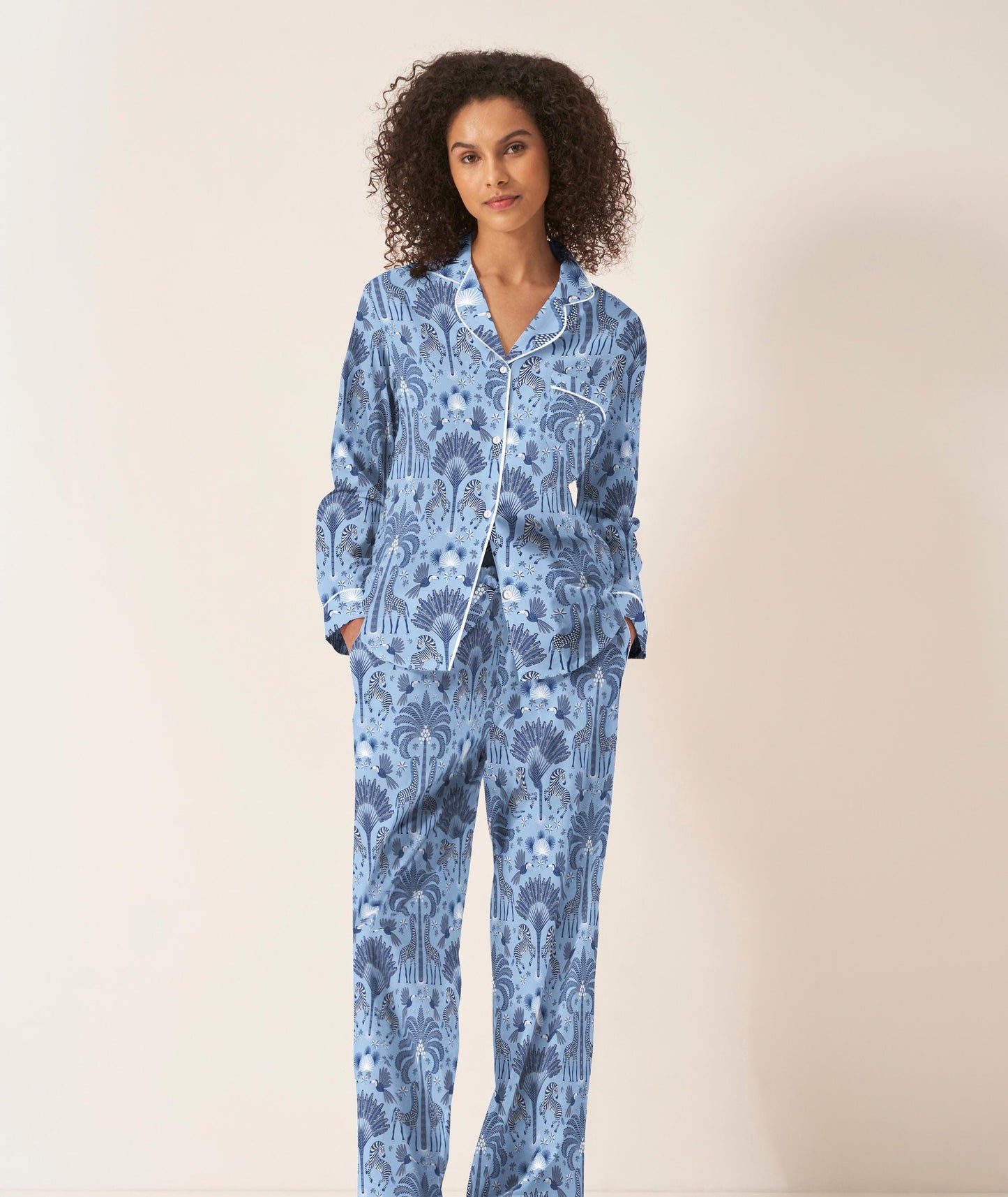 Women's Organic Cotton Pyjama Set | Travel-Inspired Sleepwear | Eco-Friendly Lounge Pants & Top | Soft Comfy PJs Gift for Her