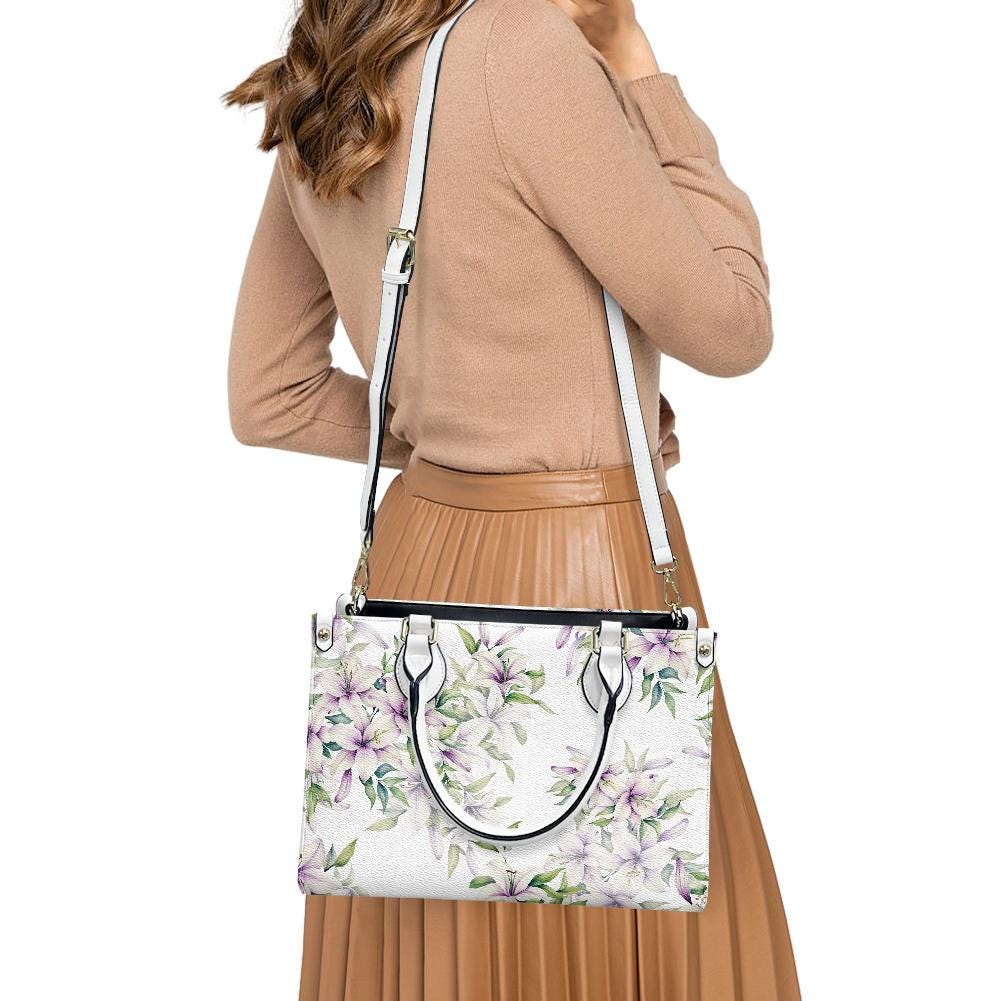 Ladies PU handbag With Floral Design, Floral Handbag, Women's Shoulder Bag, Shoulder Bag, Ladies Work Bag, Elegant Handbag, Versatile Bag