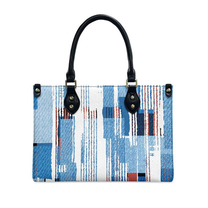 Ladies PU handbag With Blue Stripes, PU Handbag, Women's Shoulder Bag, Shoulder Bag, Ladies Work Bag, Elegant Handbag, Versatile Bag