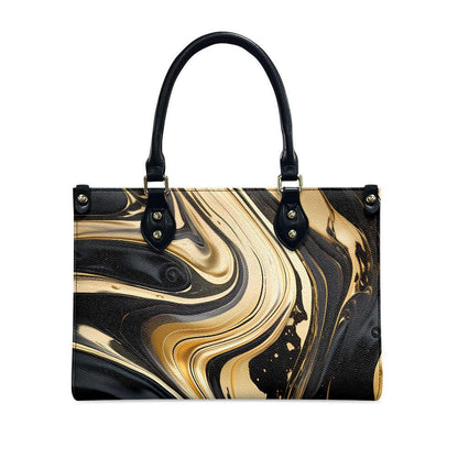 Ladies PU handbag With Black and Gold Flow, PU Handbag, Women's Shoulder Bag, Shoulder Bag, Ladies Work Bag, Elegant Handbag, Versatile Bag
