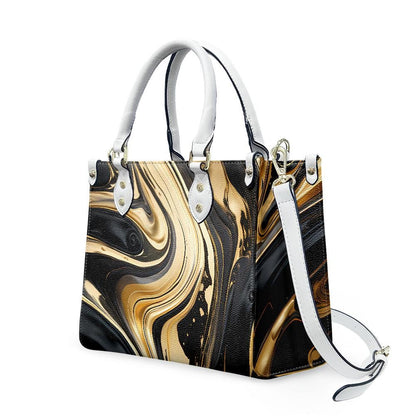 Ladies PU handbag With Black and Gold Flow, PU Handbag, Women's Shoulder Bag, Shoulder Bag, Ladies Work Bag, Elegant Handbag, Versatile Bag