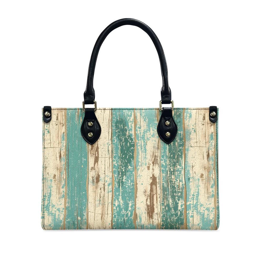 Ladies PU handbag With old Wood Texture, PU Handbag, Women's Shoulder Bag, Shoulder Bag, Ladies Work Bag, Elegant Handbag, Versatile Bag