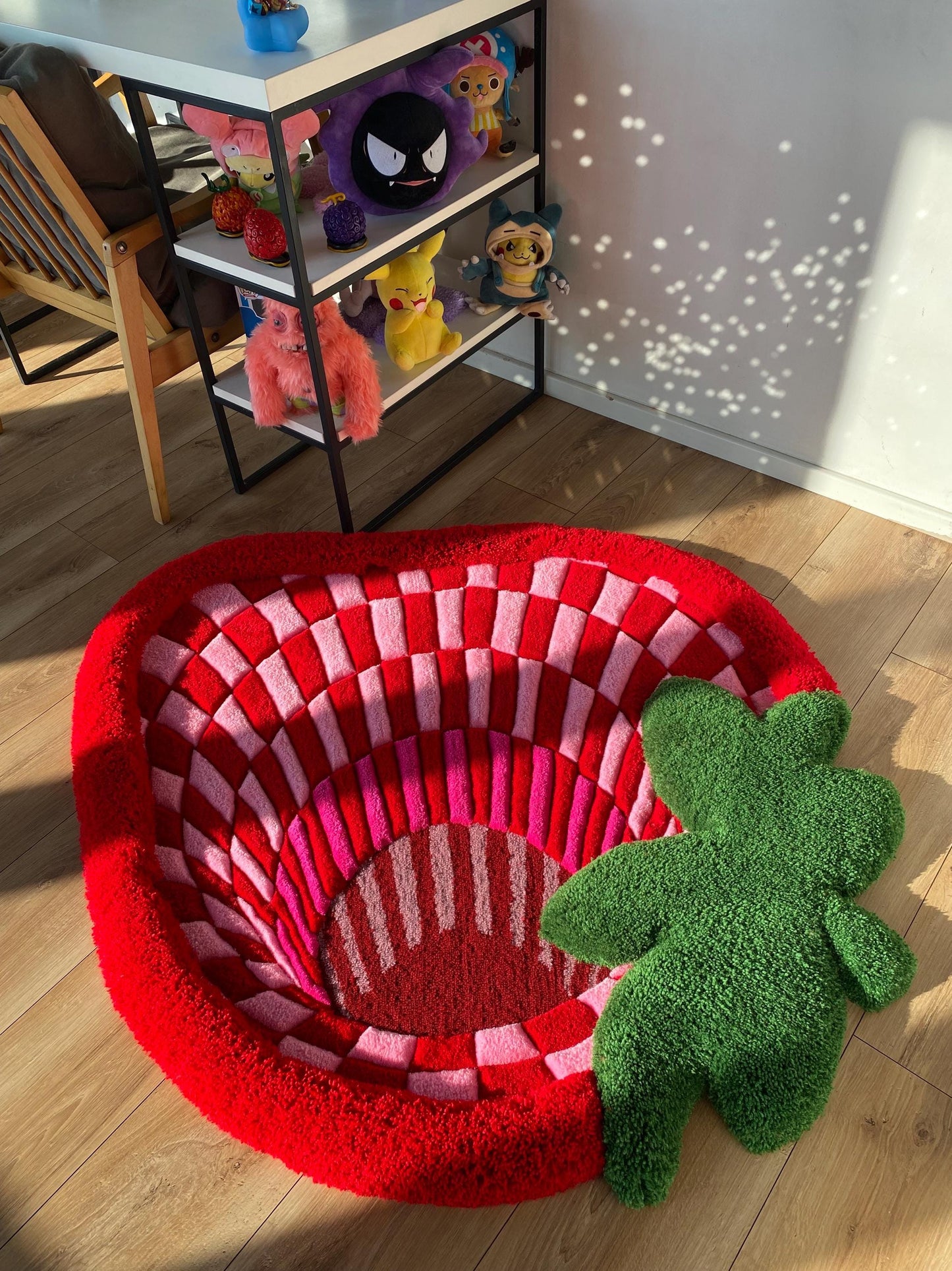 Fluffy 3d tufted abstract strawberry rug bedroom decor