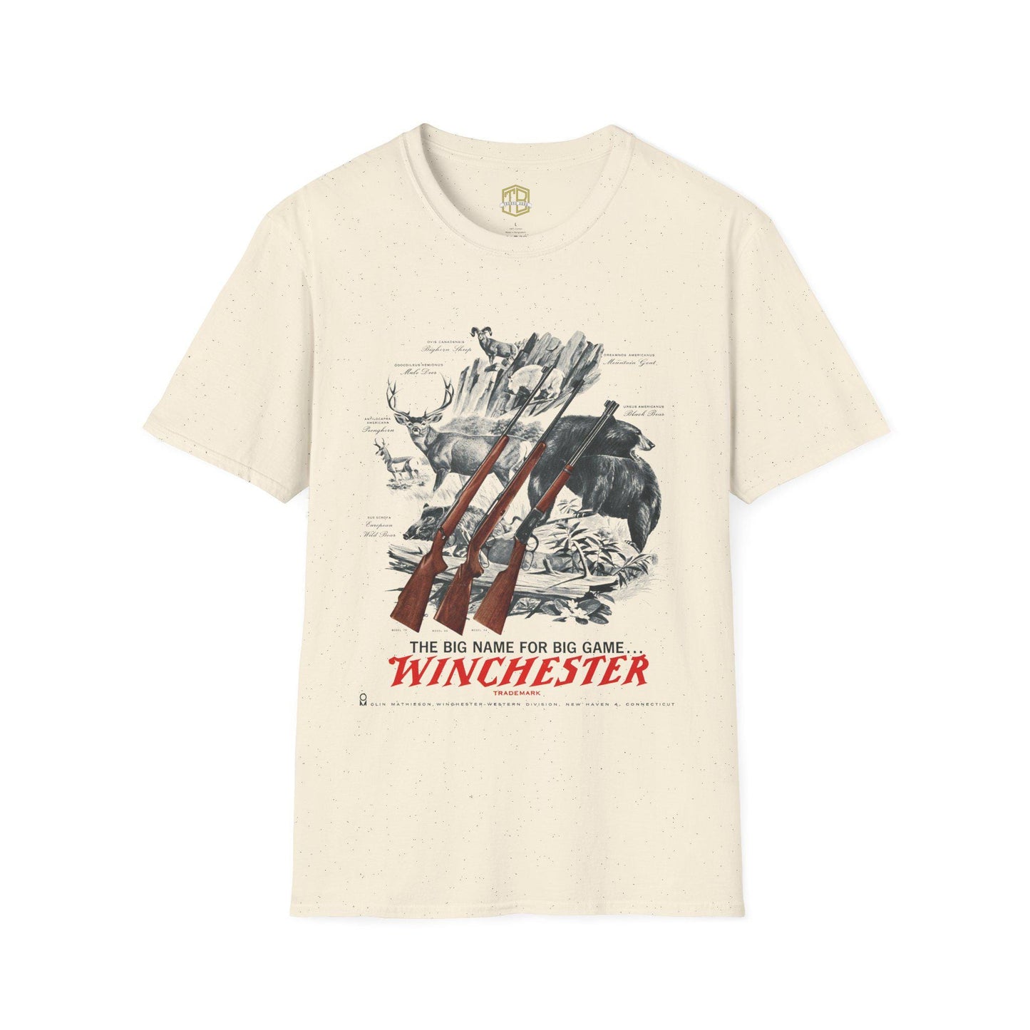 Vintage Deer Hunter Rifle Unisex Softstyle T-Shirt, Retro Hunting Tee, Old School Hunter Gift, Winchester Outdoors Shirt
